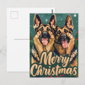 German Shepherd Merry Kerstmis Briefkaart (Voorkant / Achterkant)