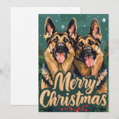 German Shepherd Merry Kerstmis Feestdagenkaart (Voorkant / Achterkant)