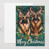 German Shepherd Merry Kerstmis Feestdagenkaart (Voorkant / Achterkant)