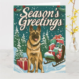 German Shepherd Merry Kerstmis Kaart