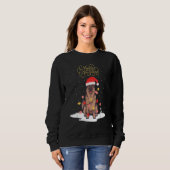 German Shepherd Merry Kerstmis Shepherd Chri Trui (Voorkant volledig)