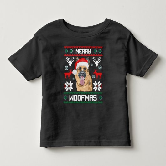 German Shepherd Merry Woofmas Sweatshirt (Voorkant)