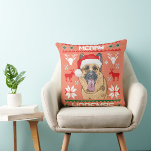 German Shepherd Merry Woofmas Sweatshirt Kussen