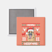 German Shepherd Merry Woofmas Sweatshirt Magneet (Voorkant / Achterkant)