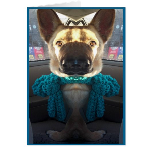 German Shepherd Mirrored Distortion Thank You Card (Voorkant)