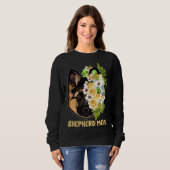 German Shepherd Mom Flowers Apparel Shepherd Mama  Trui (Voorkant volledig)