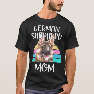 German Shepherd Mom Gsd Breed Dog Retro T-shirt