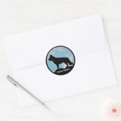 German Shepherd Moon Ronde Sticker (Envelop)
