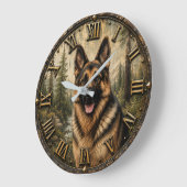 German Shepherd Mountain Forest Rustic Grote Klok (Hoek)