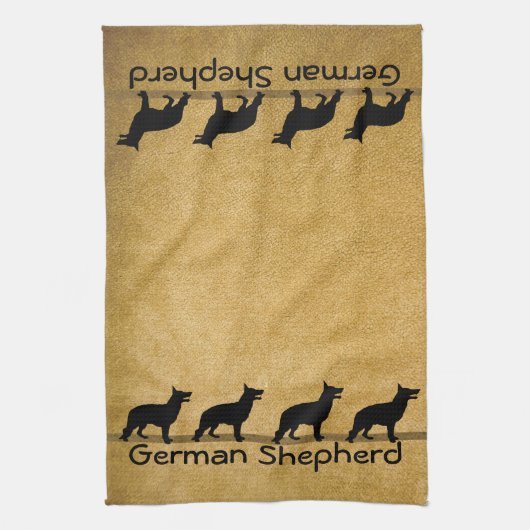 German Shepherd Muddy Paws Theedoek (Verticaal)