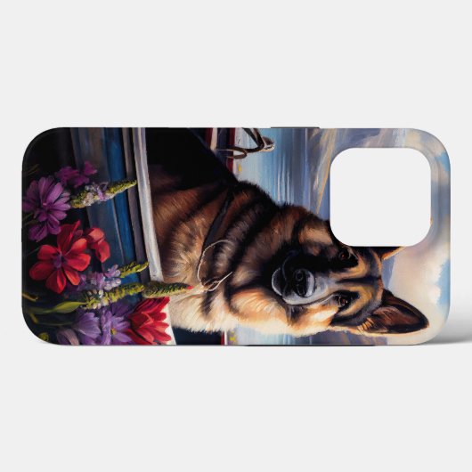 German Shepherd op een peddel: Een Schilderachtig Case-Mate iPhone Case (Achterkant (horizontaal))
