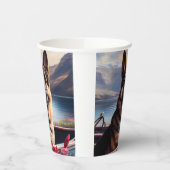 German Shepherd op een peddel: Een Schilderachtig  Papieren Bekers (Links)