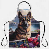 German Shepherd op een peddel: Een Schilderachtig Schort (Voorkant)