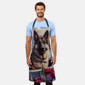 German Shepherd op een peddel: Een Schilderachtig Schort (Gedragen)