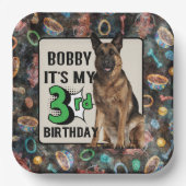 German Shepherd - Op maat gemaakte derde verjaarda Papieren Bordje (Voorkant)