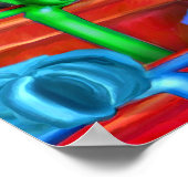 German Shepherd Open Gifts Blk Kerstmis Poster (Hoek)