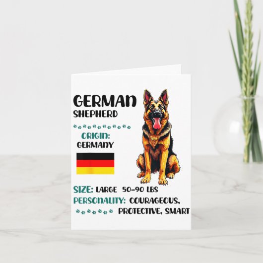 German Shepherd Origin Funny German Shepherd Lover Kaart (Voorkant)