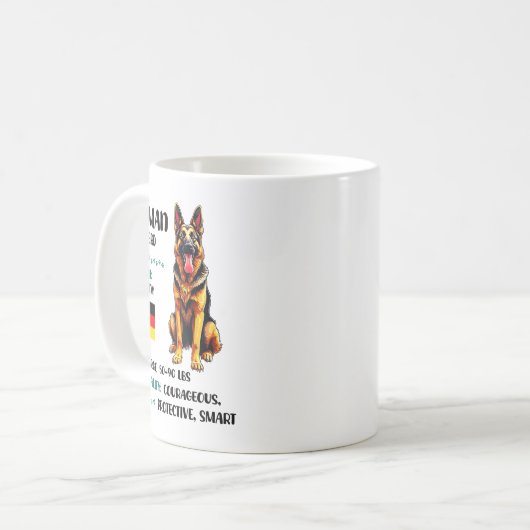 German Shepherd Origin Funny German Shepherd Lover Koffiemok (Voorkant links)