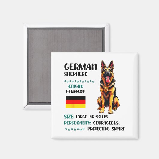 German Shepherd Origin Funny German Shepherd Lover Magneet (Voorkant / Achterkant)