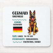 German Shepherd Origin Funny German Shepherd Lover Muismat (Voorkant)