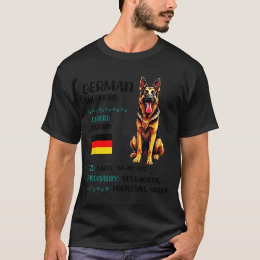 German Shepherd Origin Funny German Shepherd Lover T-shirt (Voorkant)