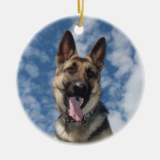 GERMAN SHEPHERD ORNAMENT CHRISTMAS (Voorkant)