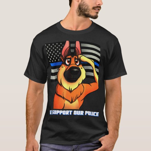 German Shepherd Our Police K9 Salute T-shirt (Voorkant)