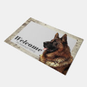 German Shepherd Painting Animal Dog Welcome Family Deurmat (Schuin)