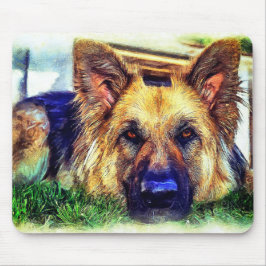 German Shepherd Painting Muismat