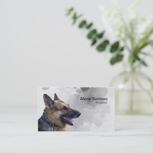 German Shepherd Painting Visitekaartje (Staand voorkant)