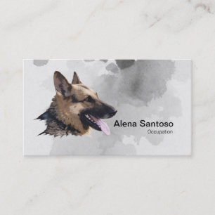 German Shepherd Painting Visitekaartje