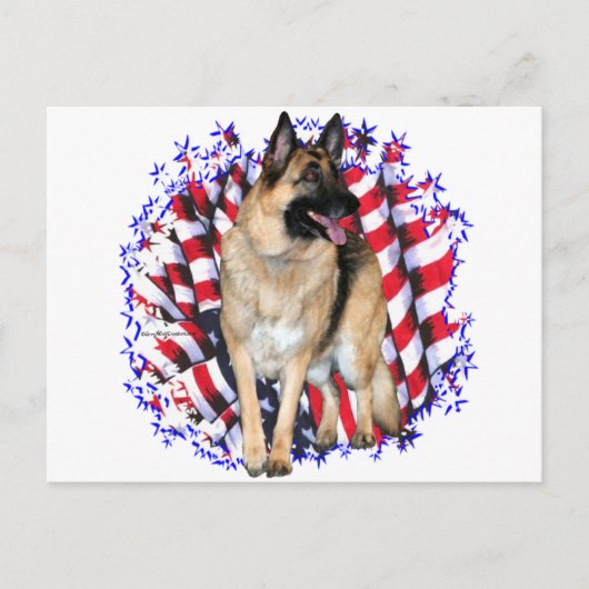German Shepherd Patriot Briefkaart (Voorkant)
