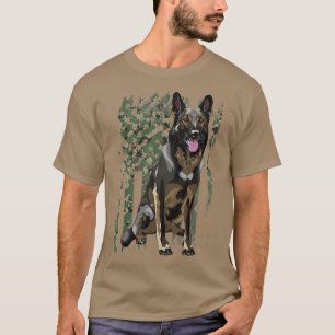 German Shepherd Patriotic Camo American Flag Dog T-shirt