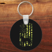 German Shepherd Patriotic Dog Sleutelhanger (Voorkant)