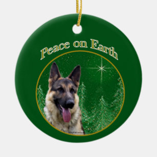 German Shepherd Peace Keramisch Ornament