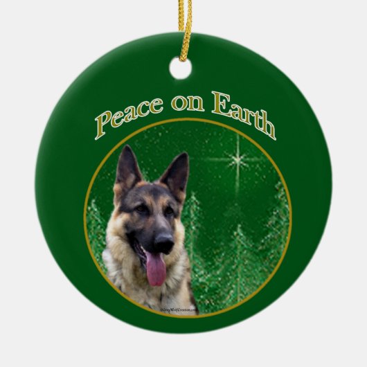 German Shepherd Peace Keramisch Ornament (Voorkant)