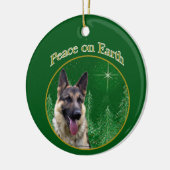 German Shepherd Peace Keramisch Ornament (Links)
