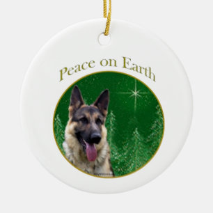 German Shepherd Peace Keramisch Ornament