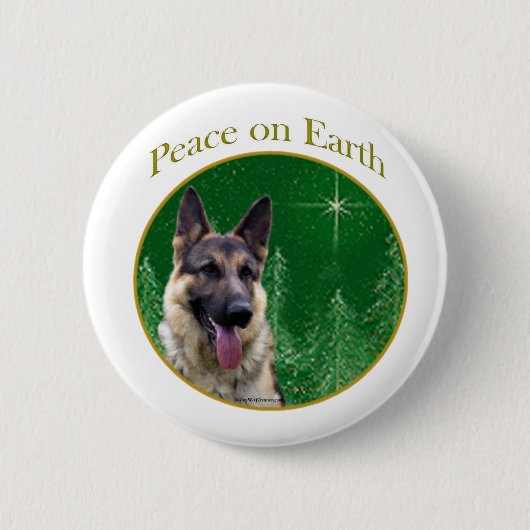 German Shepherd Peace Ronde Button 5,7 Cm (Voorkant)