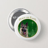 German Shepherd Peace Ronde Button 5,7 Cm (Voorkant /achterkant)