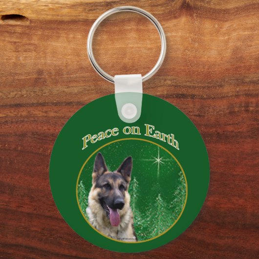 German Shepherd Peace Sleutelhanger (Voorkant)
