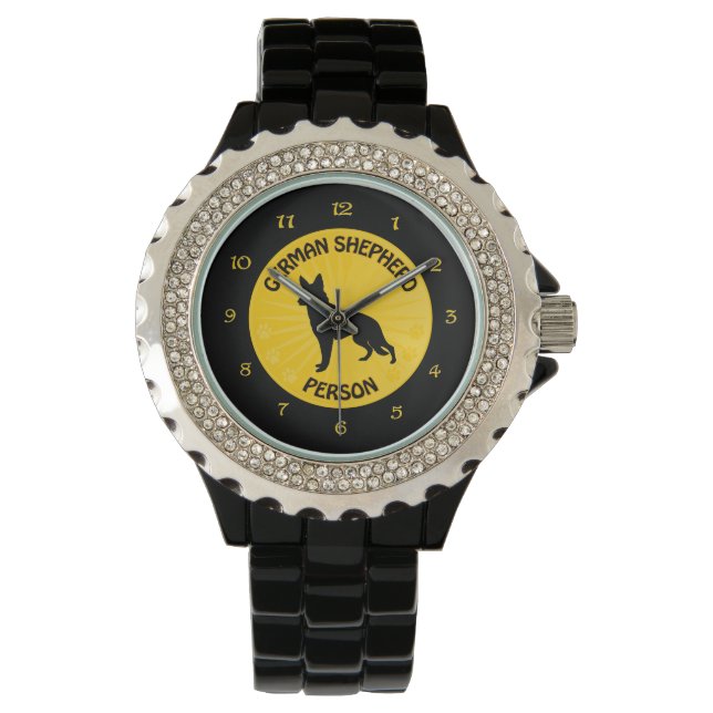 German Shepherd Person Horloge (Voorkant)