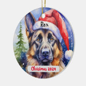 German Shepherd Persoonlijke kerstversiering Keramisch Ornament (Links)