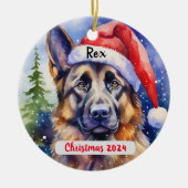 German Shepherd Persoonlijke kerstversiering Keramisch Ornament (Voorkant)
