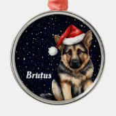 German Shepherd Persoonlijke kerstversiering Metalen Ornament (Voorkant)