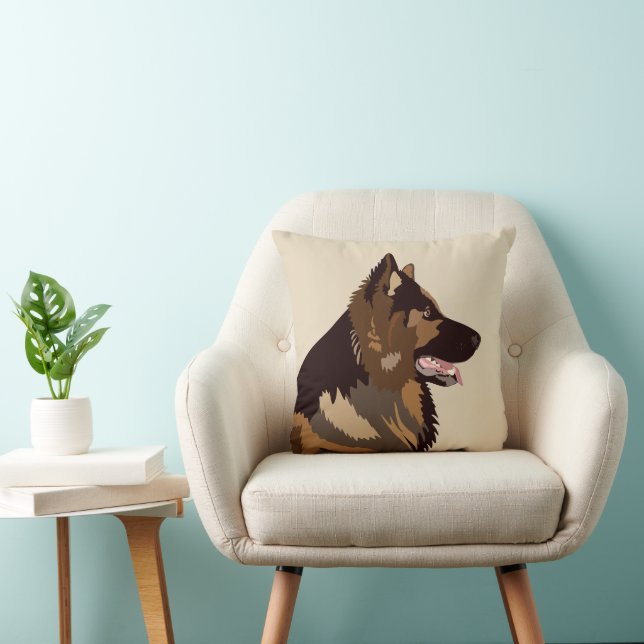 German Shepherd | Pet Alsatian Dog Kussen (Stoel)