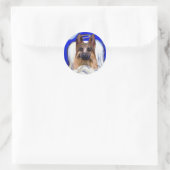 German Shepherd PET ANGEL Ronde Sticker (Tas)