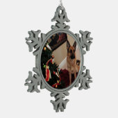 German Shepherd Pewter Snowflake Ornament (Links)