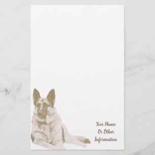 German Shepherd Photo Personalized Stationery Briefpapier