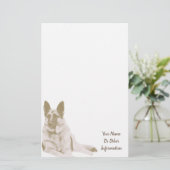 German Shepherd Photo Personalized Stationery Briefpapier (Staand voorkant)